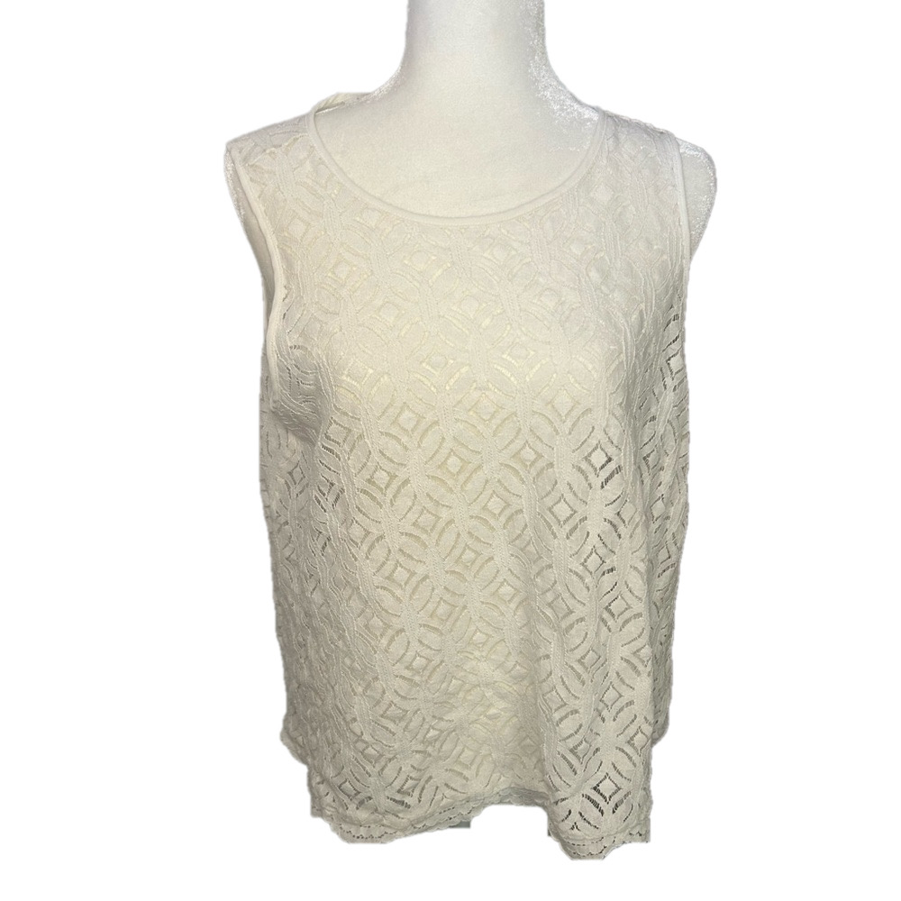 Loft White Lace Sleeveless Top